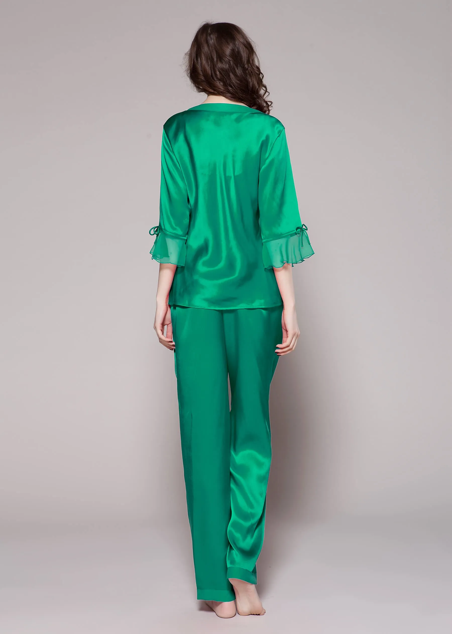 22 Momme Laced  Women Silk Pajama Set