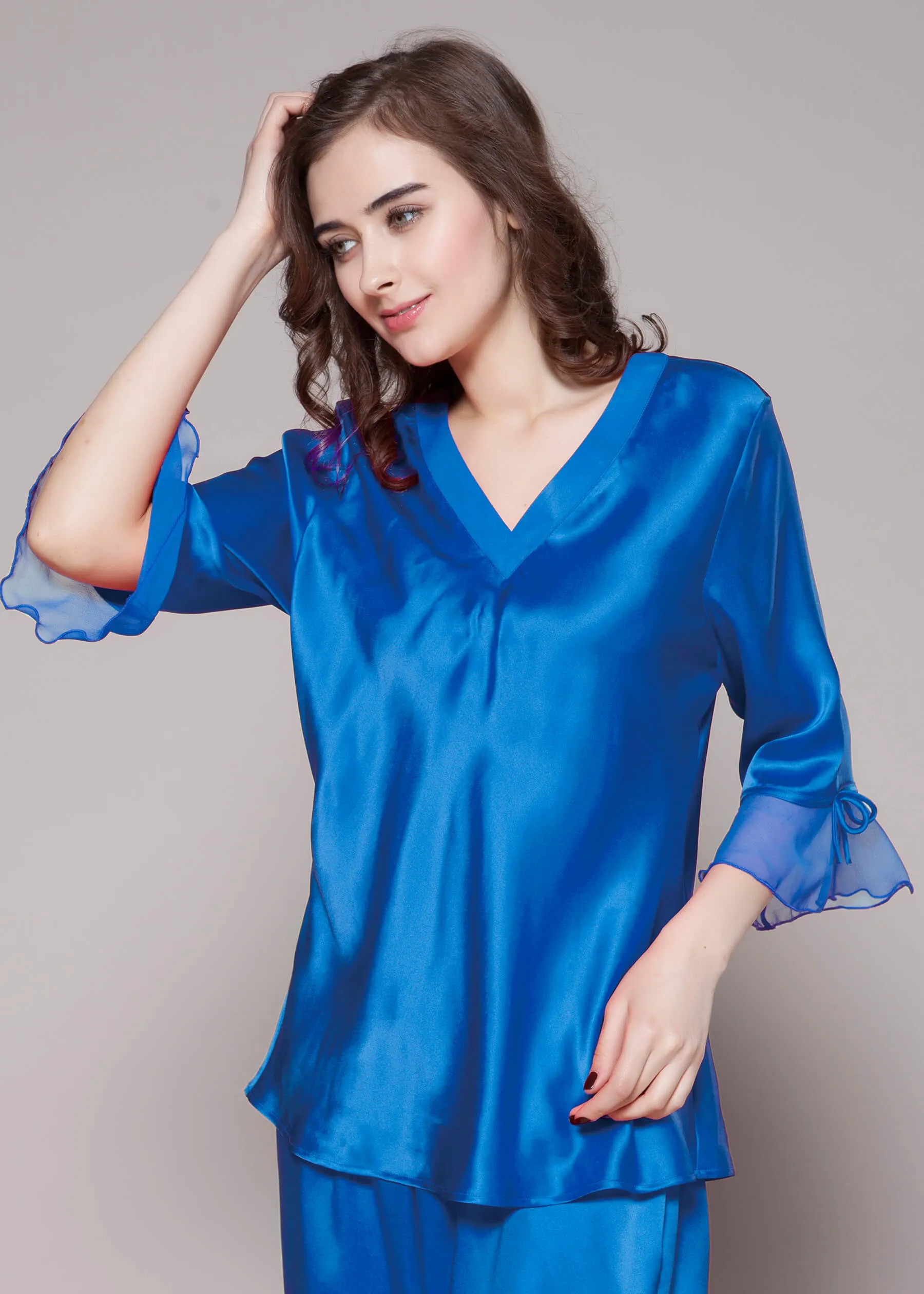 22 Momme Laced  Women Silk Pajama Set