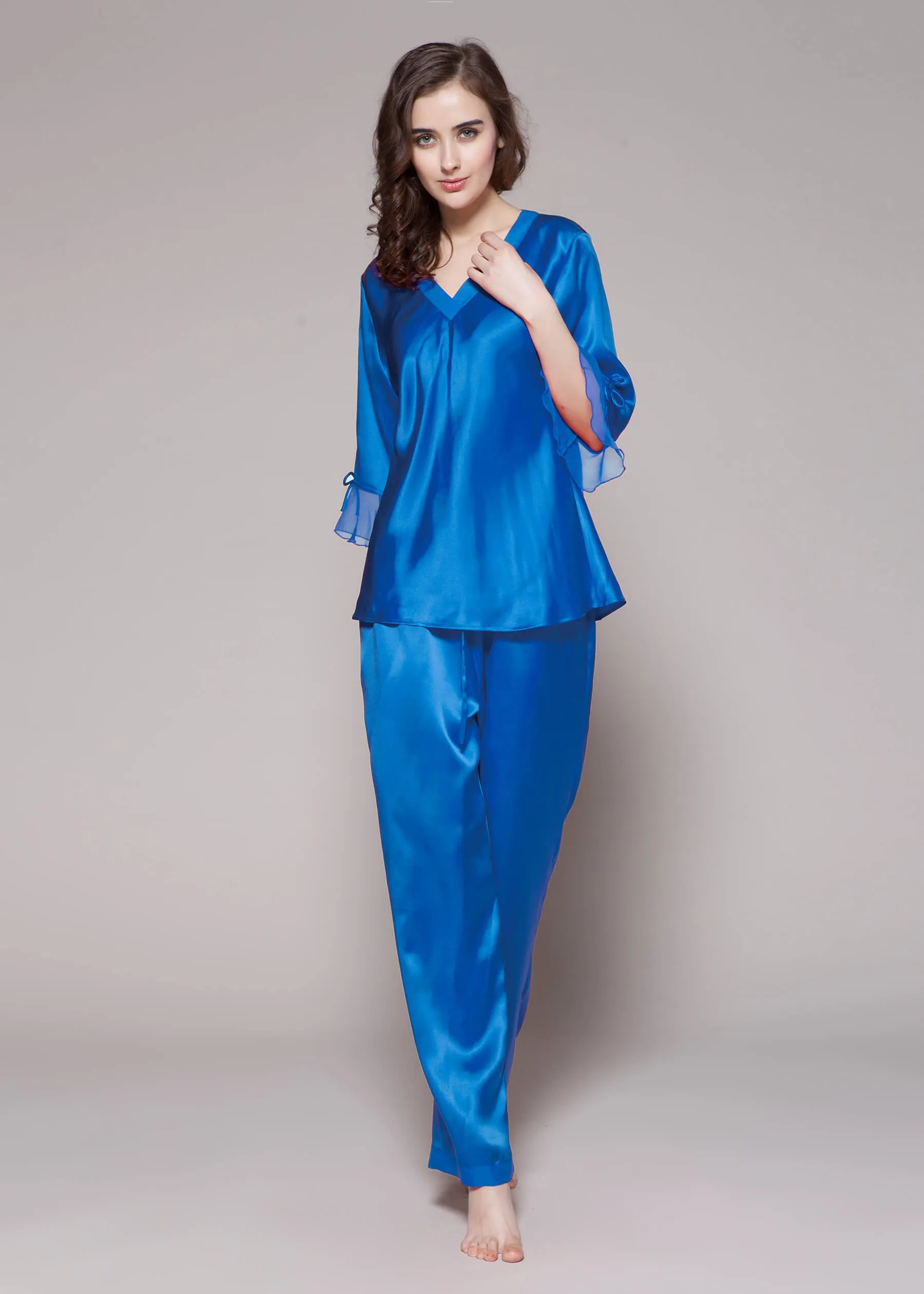 22 Momme Laced  Women Silk Pajama Set