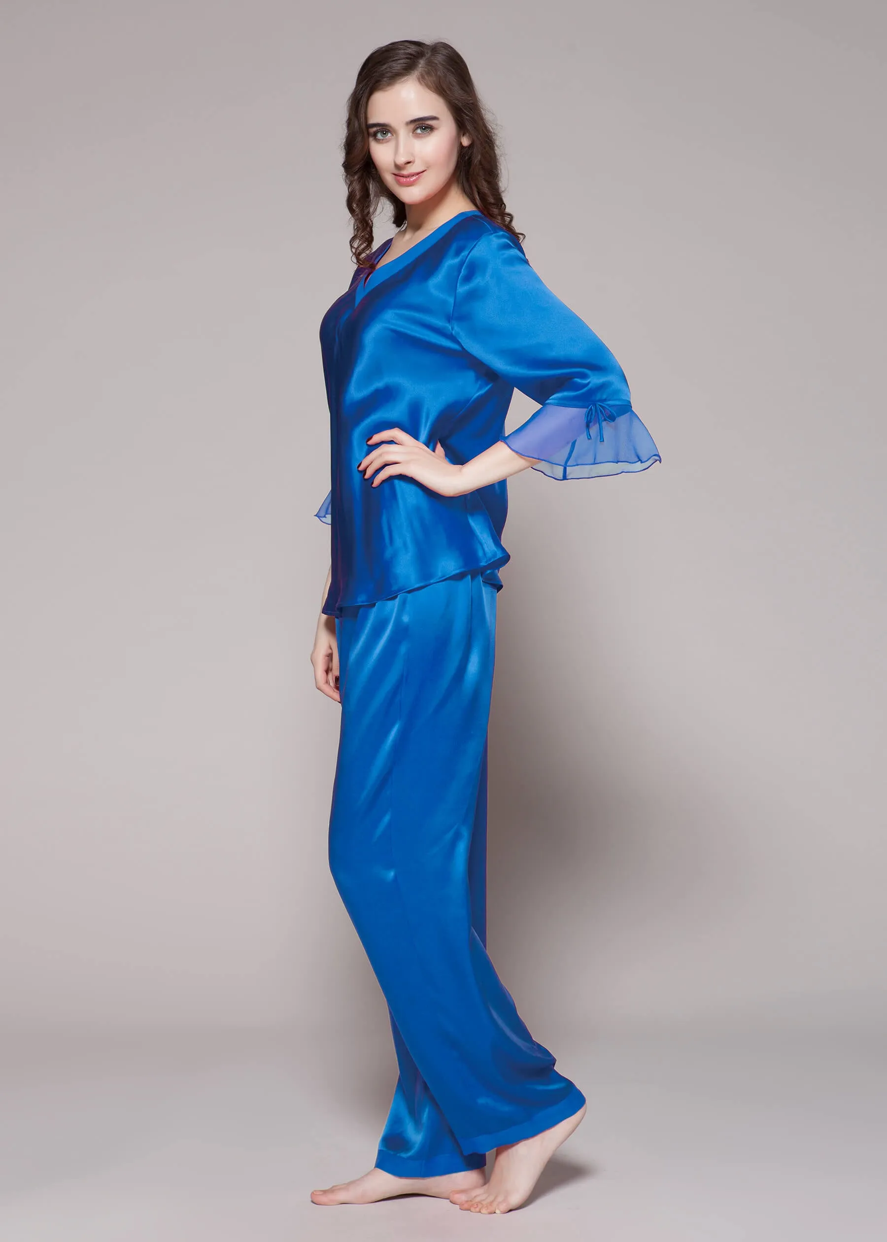 22 Momme Laced  Women Silk Pajama Set