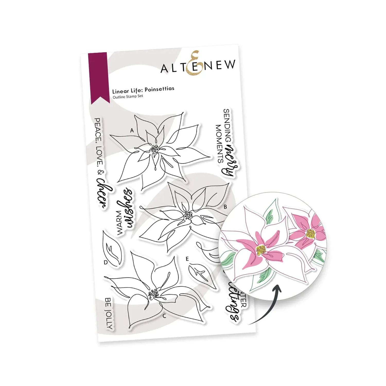 Altenew Linear Life Poinsettias Stamp Set*