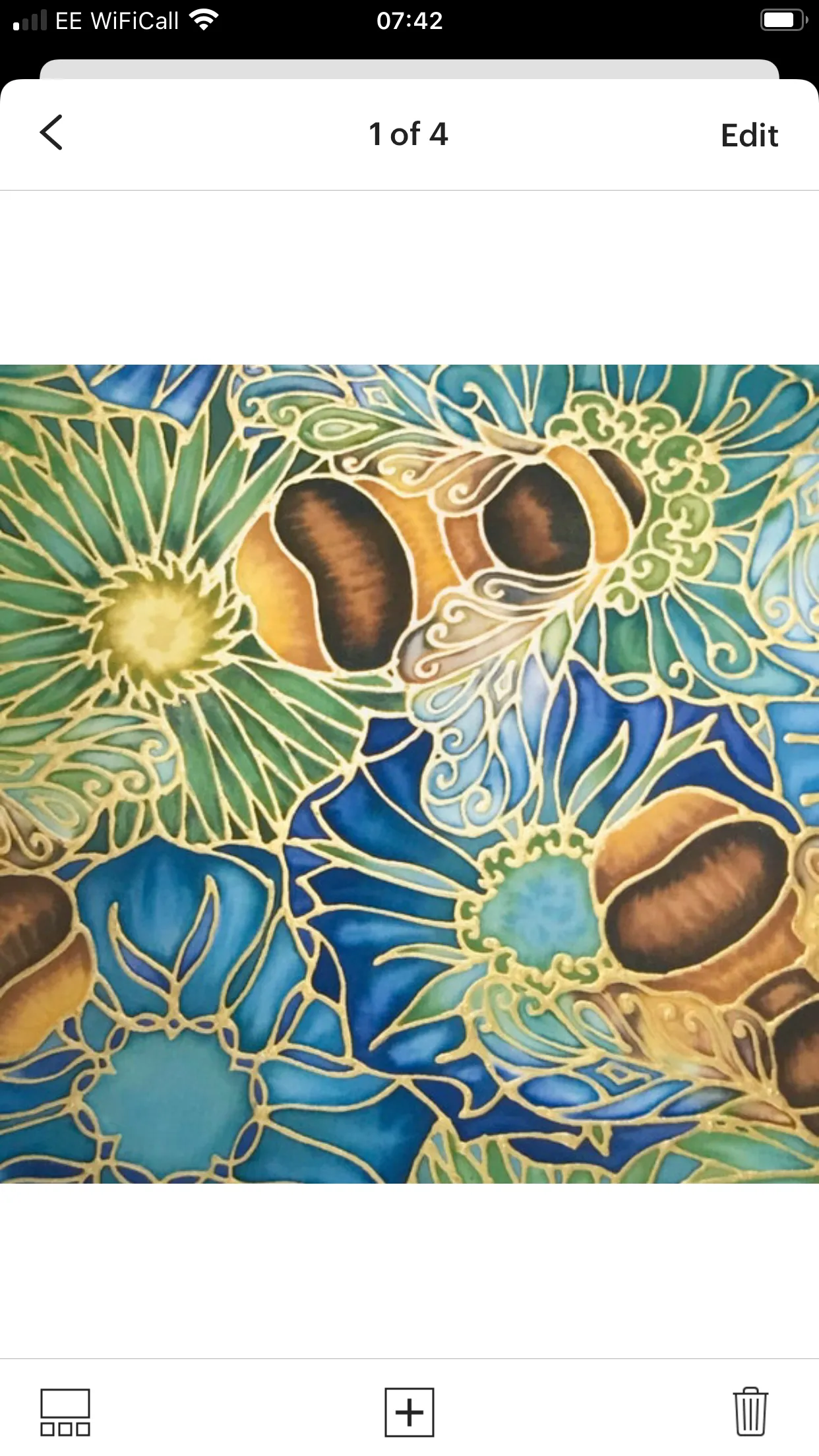 Bees & Flowers Art Print - Blue Green Bees Print- Bumble Bee Print