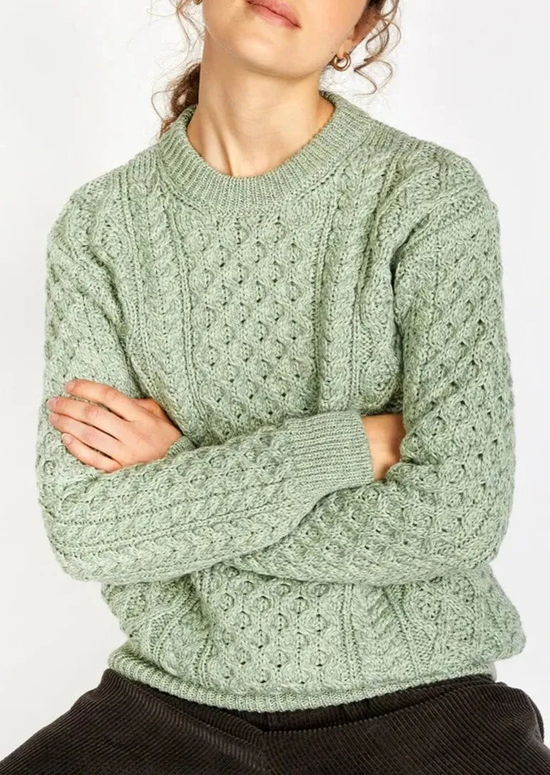 IrelandsEye Aran Sweater | Sage Marl
