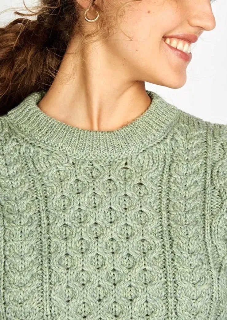 IrelandsEye Aran Sweater | Sage Marl