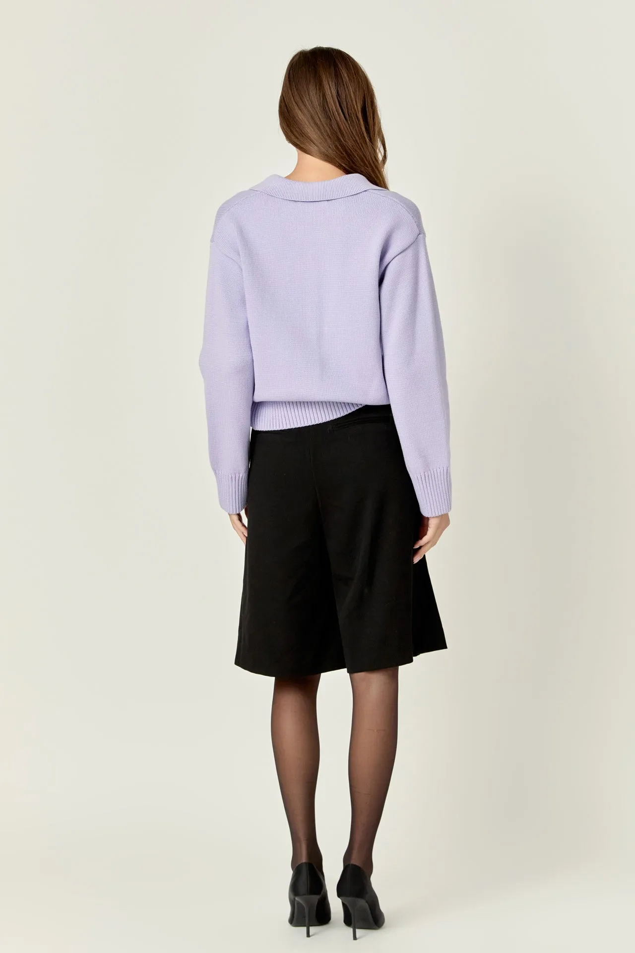 V-neckline with Collar Sweater